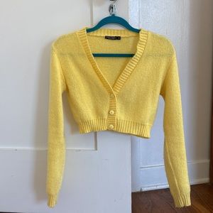 Nasty Gal yellow sweater crop top!